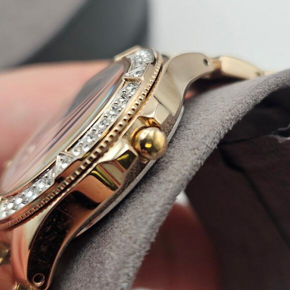 CITIZEN FE1163-56A SILHOUETTE WOMEN'S ECO DRIVE SWAROVSKI CRYSTAL GOLDTONE WATCH - Picture 4 of 7